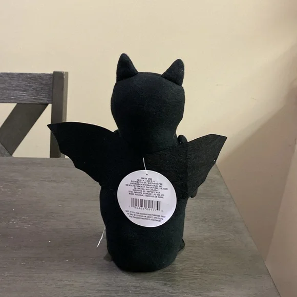 Halloween Black Cat Plush with Red Bow Tie - Picture 4 of 4